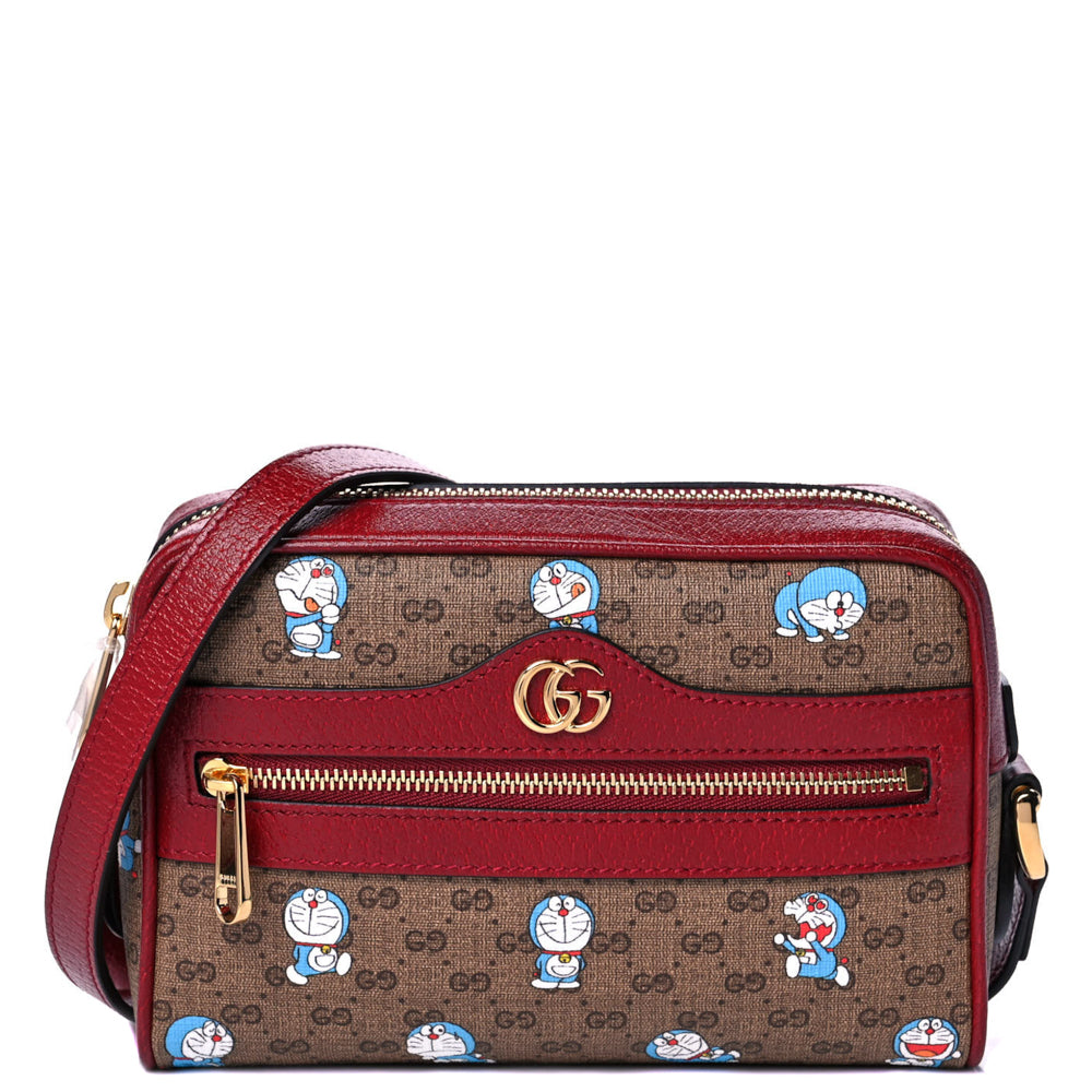 Gucci x Doraemon Pattern Print, Red Candy GG Ophidia Bag