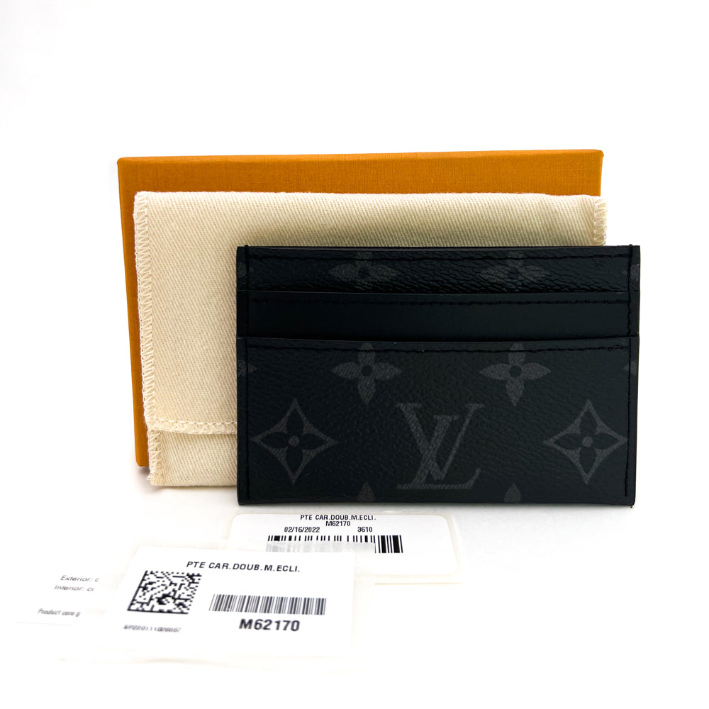 Louis Vuitton Monogram Black Eclipse Porte Cartes Double Card Holder – The  Closet