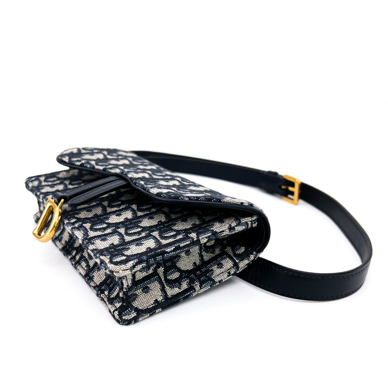 Christian Dior Oblique Saddle Belt Pouch w/Tags - Blue Waist Bags, Handbags  - CHR343707