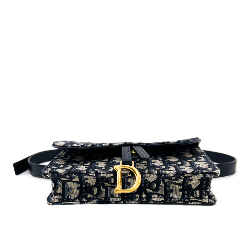 Christian Dior Oblique Saddle Belt Pouch - Blue Waist Bags, Handbags -  CHR367093