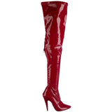 Saint Laurent Red Patent Leather Aylah Thigh High Over the Knee Boots 37