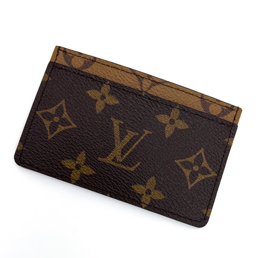 Louis+Vuitton+M69533+Monogram+Eclipse+Reverse+Canvas+Coin+Card+Holder+RARE  for sale online