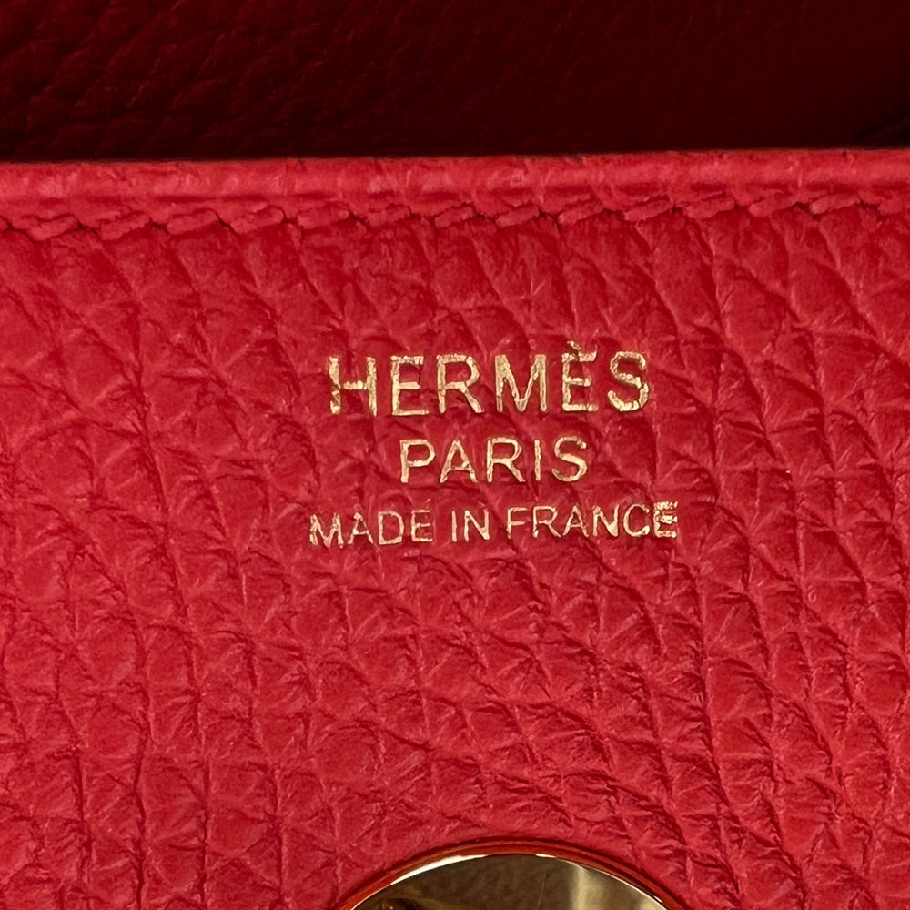 Hermes Rouge Tomate Clemence Lindy 30