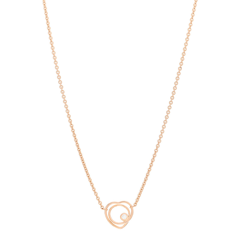 Hermes 18k Rose Gold and Diamond Vertige Coeur Pendant Necklace, Small Model