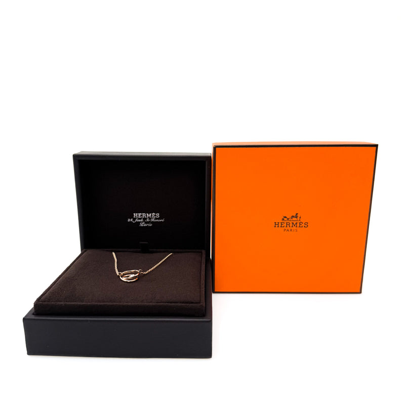 Hermes 18k Rose Gold and Diamond Vertige Coeur Pendant Necklace