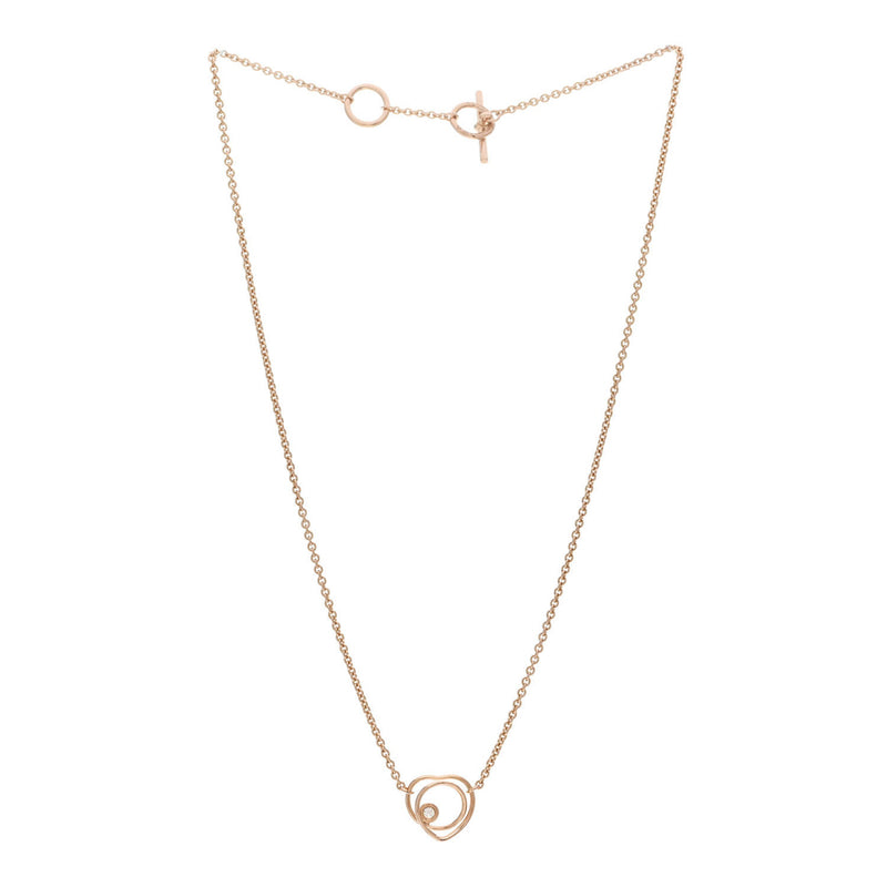 Hermes 18k Rose Gold and Diamond Vertige Coeur Pendant Necklace