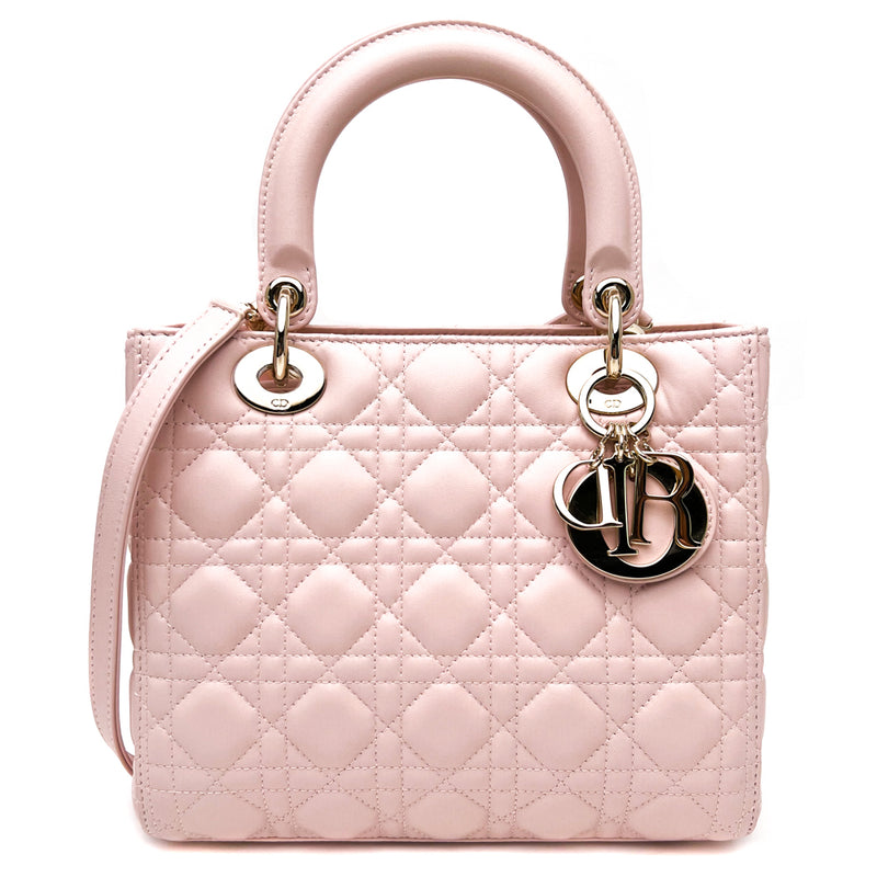 Christian Dior Mini Cannage Lady Dior Bag - Pink Handle Bags