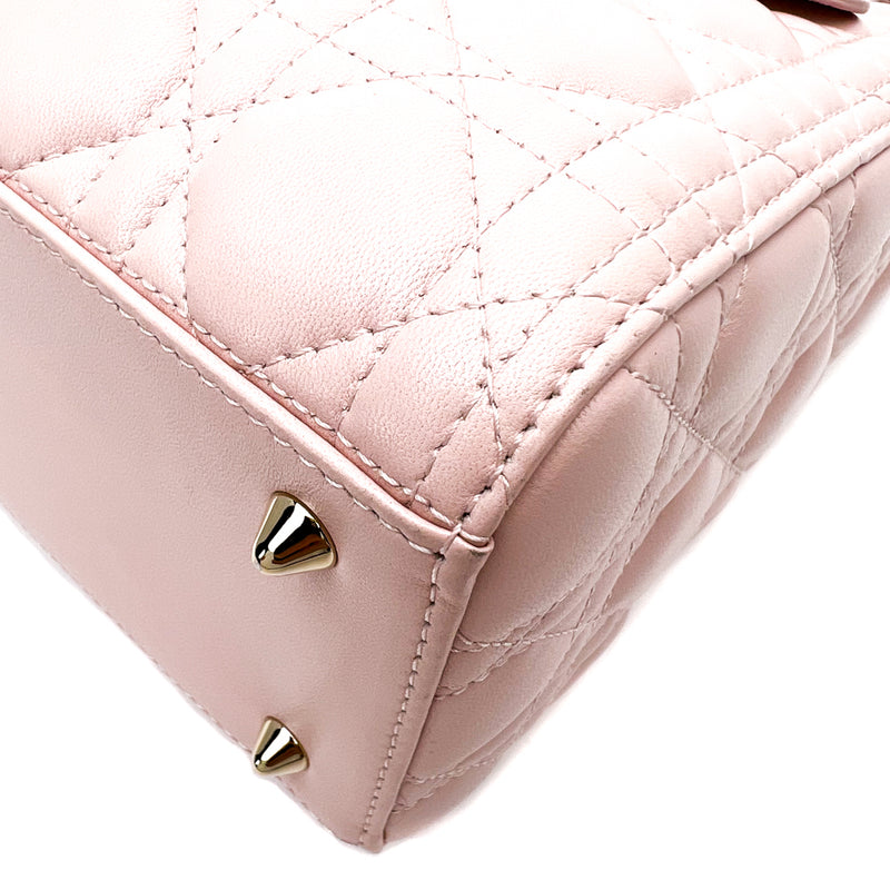Christian Dior Lambskin Cannage Large Lady Dior Light Pink