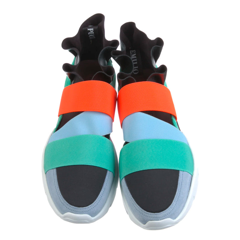 Emilio Pucci City Up Ruffle Trainers Shoes Slip-On Sneakers Shoes