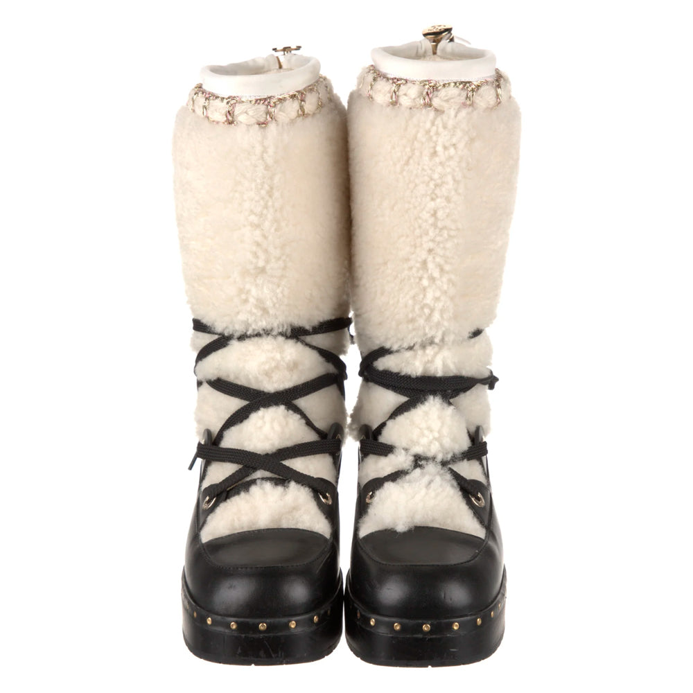 Chanel sheepskin boots best sale