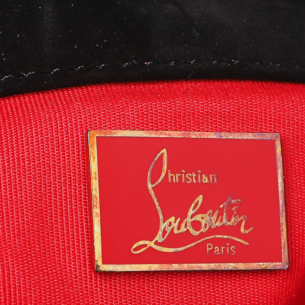 Auth Christian Louboutin Natural Leather Large Sweet Charity Shoulder Bag