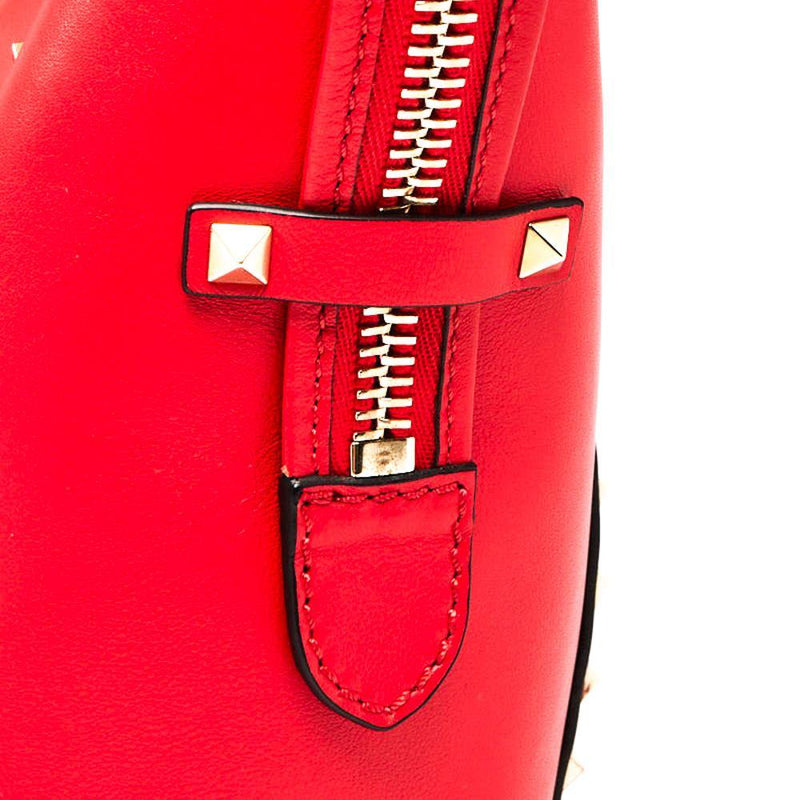 Valentino Rockstud Leather Tote Bag in red Lambskin ref.386000