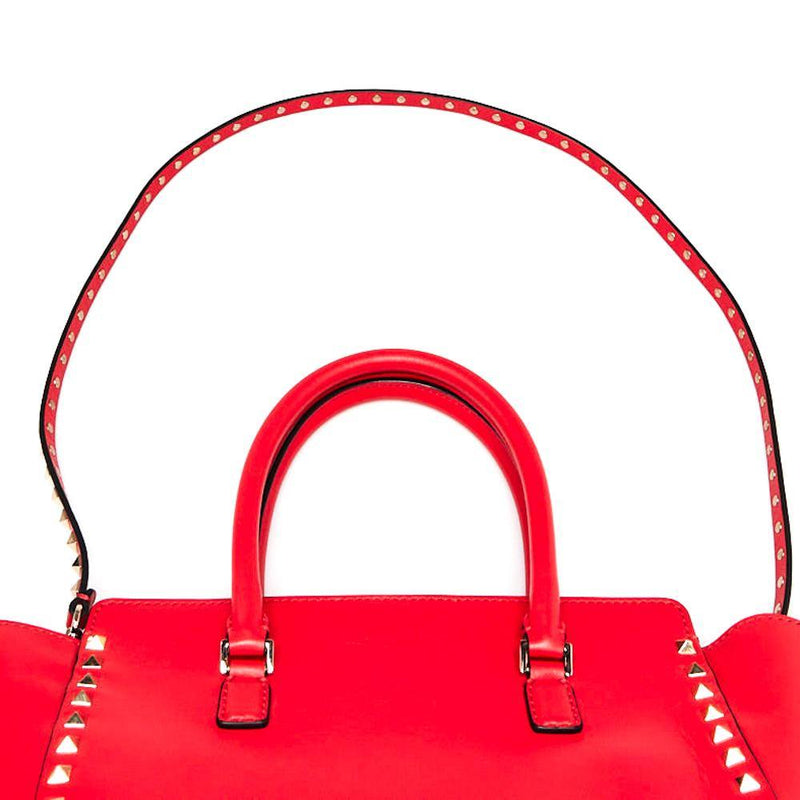 RED Valentino Leather Star Combat Tote Bag
