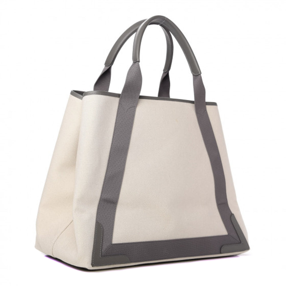 Balenciaga Cream Canvas Navy Small Cabas Tote Bag Balenciaga | The Luxury  Closet