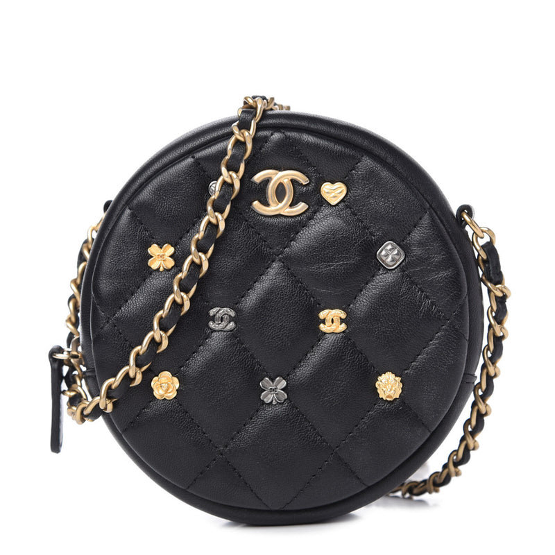 Chanel Navy Blue Quilted Velvet Round Clutch With Chain Gold Hardware 2020  Available For Immediate Sale At Sothebys
