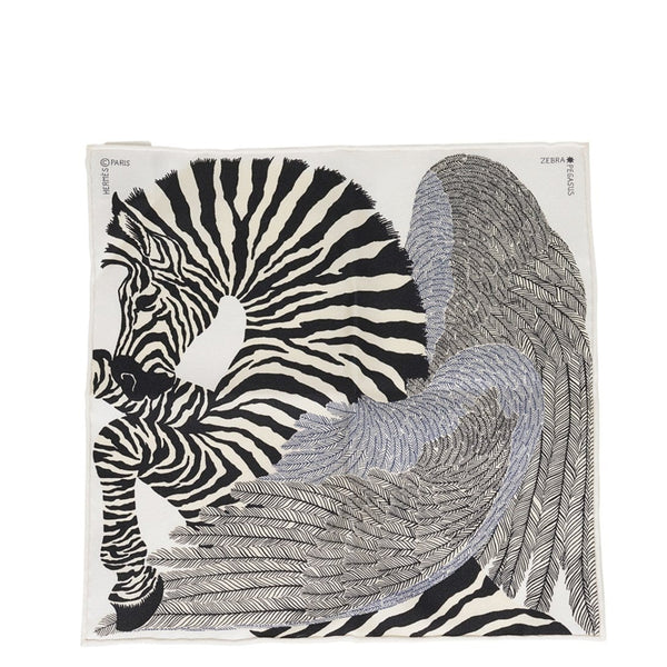 Hermes Noir/Blanc Zebra Pegasus Nano Scarf 20