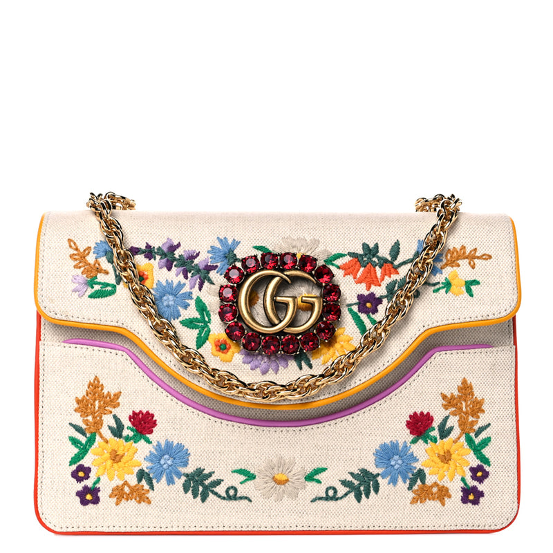 Dior Haute Couture Flowers Canvas Linen Pouch Cosmetic Bag Travel Case  Clutch