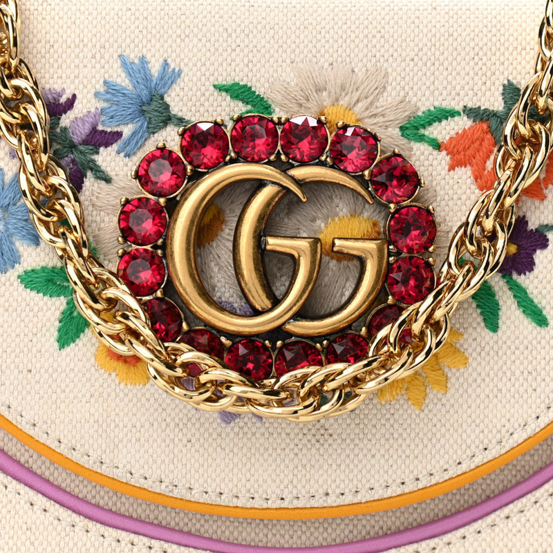 Gucci Pink/Red Embroidered Heart and Snake Chain and Bag Charm