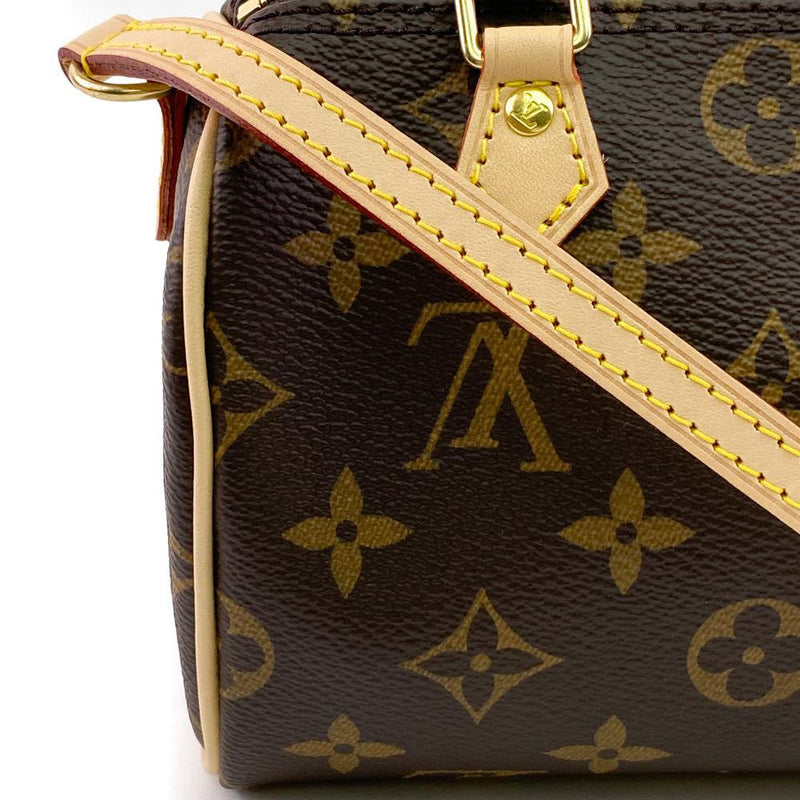 Louis+Vuitton+Speedy+Shoulder+Bag+Nano+Brown+Canvas+Monogram+
