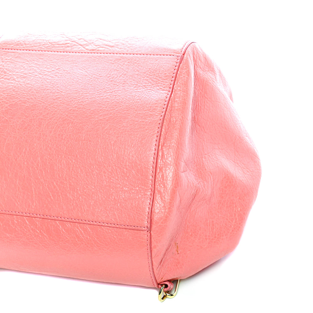 Balenciaga Rose Poudre Lambskin Leather Giant 12 Gold Envelope Clutch  Crossbody w/ Strap Bag - Yoogi's Closet