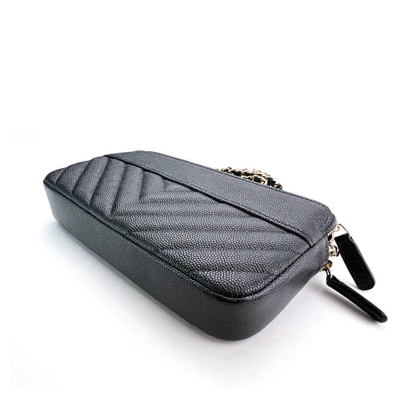 Chanel Black Quilted Caviar Leather WOC Clutch Bag Chanel