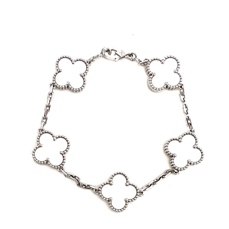 Vintage Alhambra bracelet,Mother-of-pearl,5 motifs