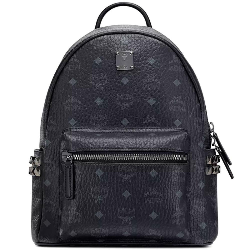 MCM White Visetos Coated Canvas Small Studs Stark Backpack MCM