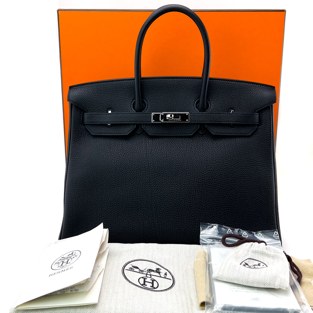 Hermes Asphalt/Rose Extreme Togo Leather Palladium Finish Birkin 35 Bag  Hermes
