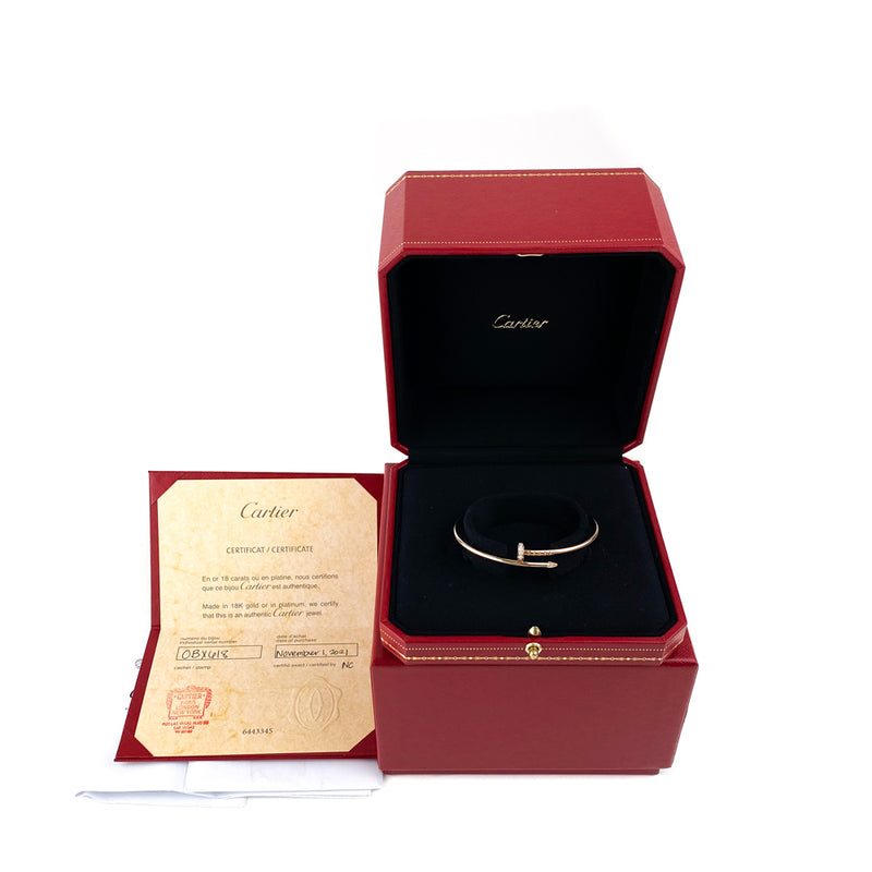 18K Rose Gold Cartier Nail Bracelet Size 16 GYB815 Authentic – CDMJewelry