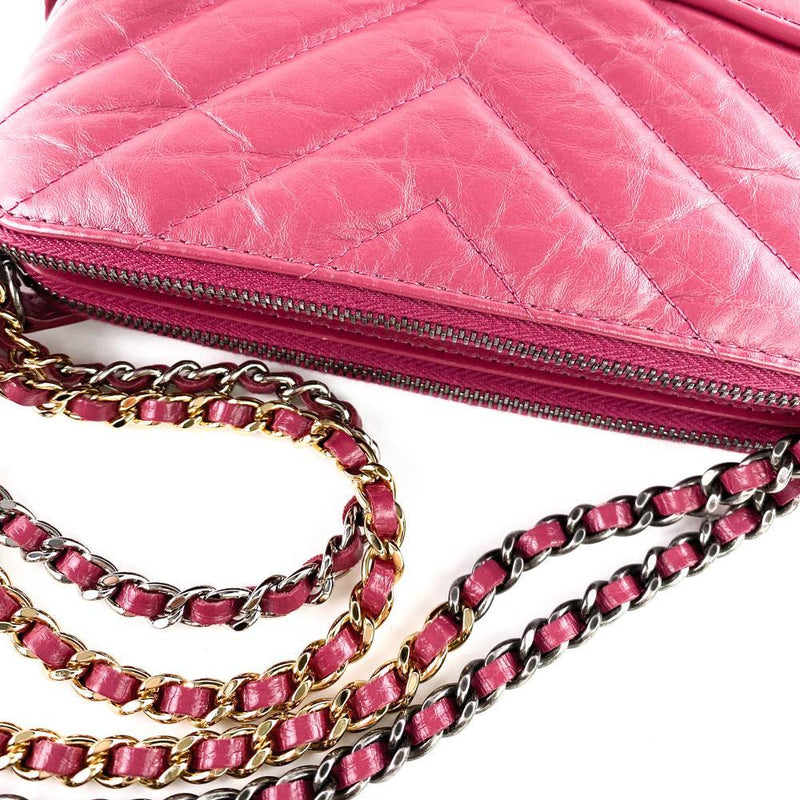 CHANEL BAG BORSA Small bag GABRIELLE by CHANEL SMALL Pink Multiple colors  Leather Tweed ref.128296 - Joli Closet