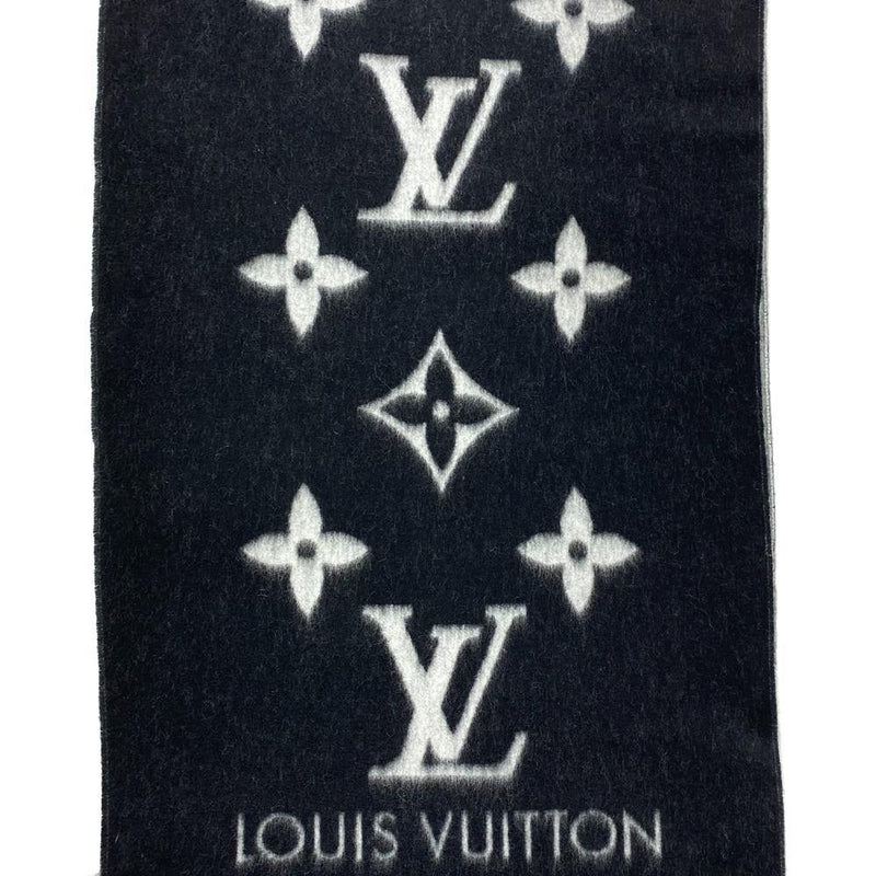 Louis Vuitton Black & Gray Monogram Cashmere Reykjavik Scarf, myGemma, JP