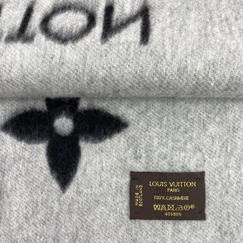 Louis Vuitton Noir Gris Ombre Reykjavik Cashmere Scarf