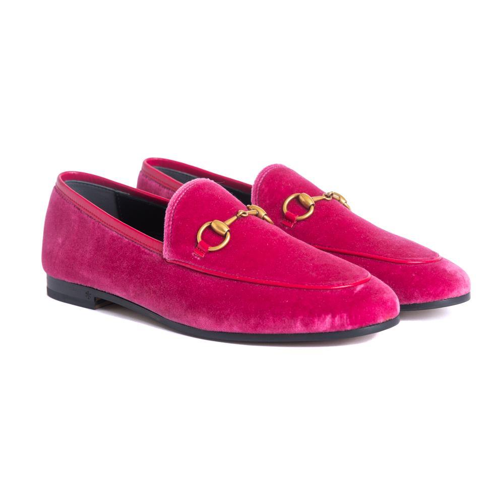 GUCCI SHOES PINK VELVET MOCCASIN LOAFERS PEARL AM APPLIQUE FLATS $980 39  US9