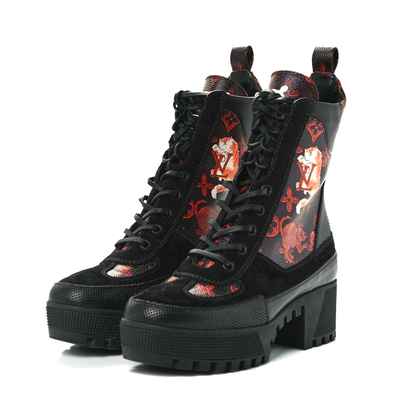 Louis Vuitton x Nigo Leather Hiking Boots - Black Boots, Shoes - LVNOU20268