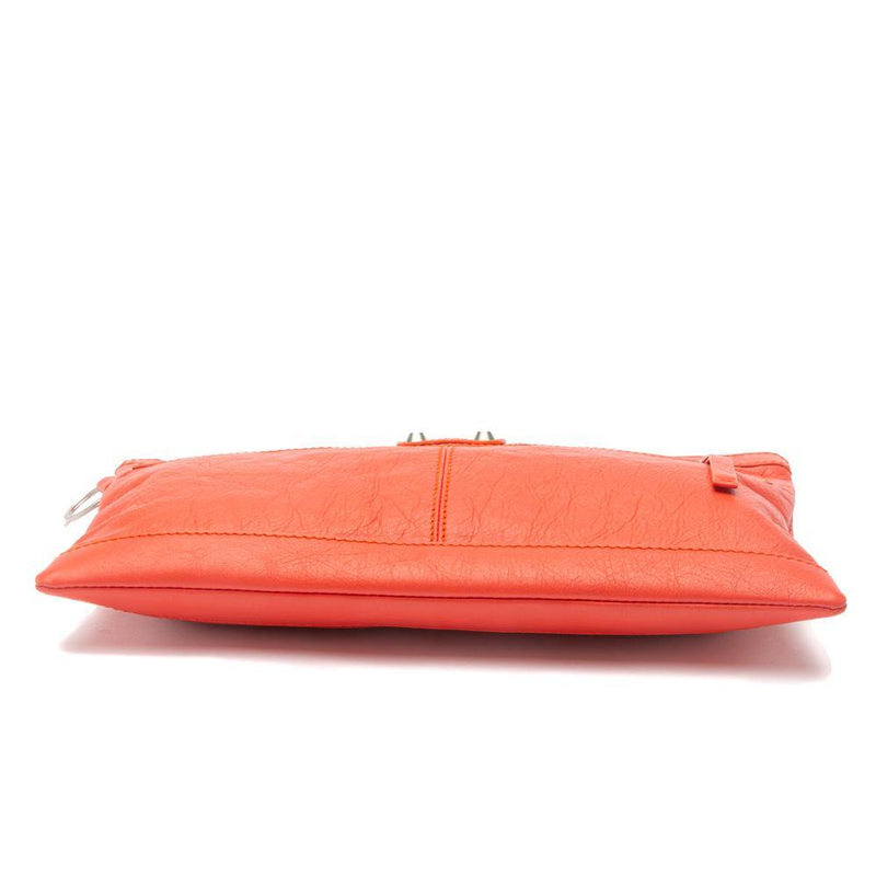 Prada Orange/Pink Perforated Leather Wristlet Clutch Bag
