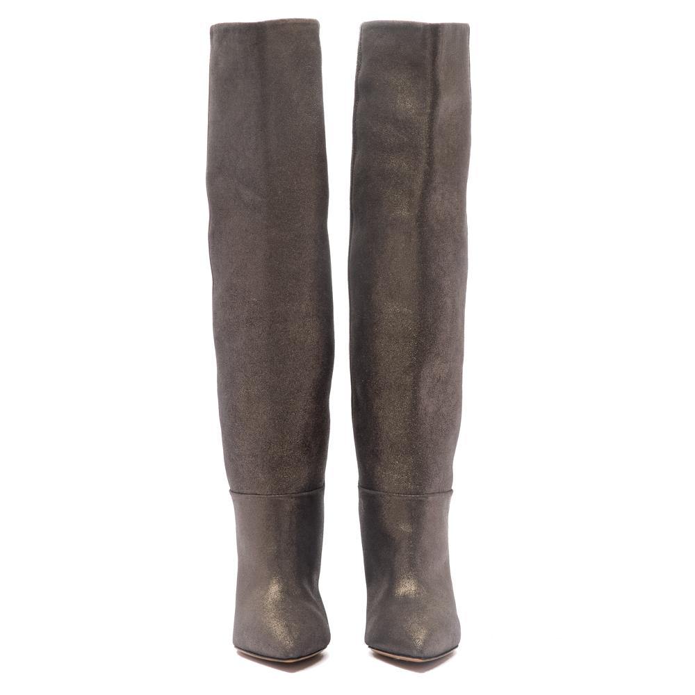 Isabel Marant Metallic Brown Leather Lokyo Knee High Boots 37