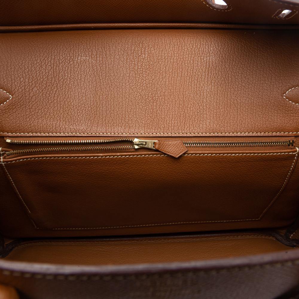 Hermès Birkin 35 Gold Epsom leather white stitching Light brown