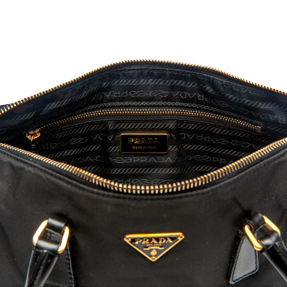 PRADA BOSTON TRAVEL BAG BLACK NYLON 934300