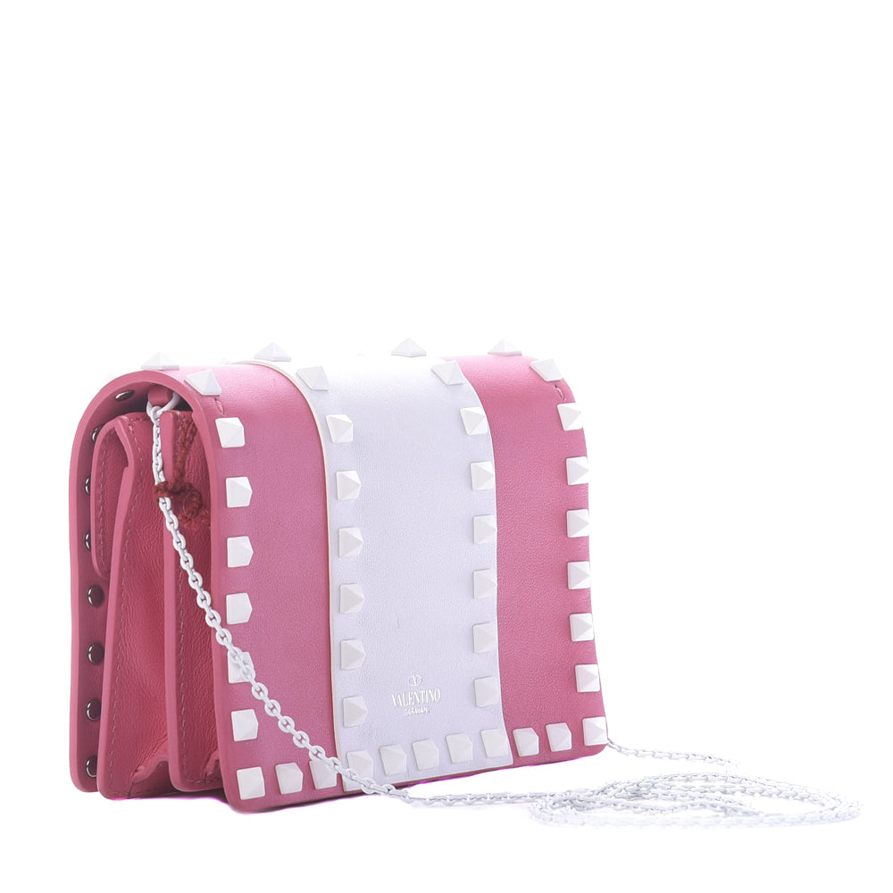 Valentino Clutch Nappa Rockstud Light Pink Leather Wristlet - MyDesignerly